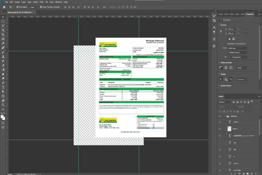 Inde Karur Vysya Bank relevé hypothécaire Modèle Word et PDF template Inde Karur Vysya Bank relevé hypothécaire Modèle Word et PDF template